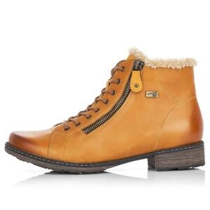 Remonte Lace Up Zipper Boots Tan with Ankle Height Size 40